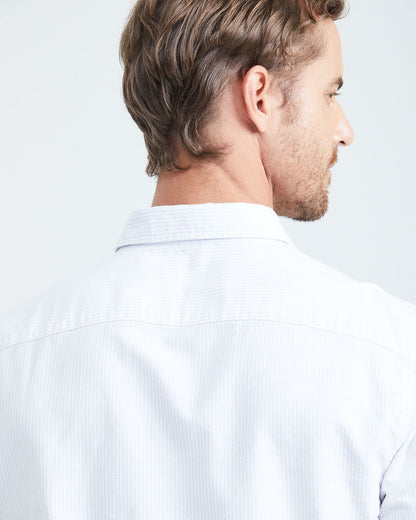 CLASSIC FIT COTTON SHIRT MIL STRIPES IN WHITE