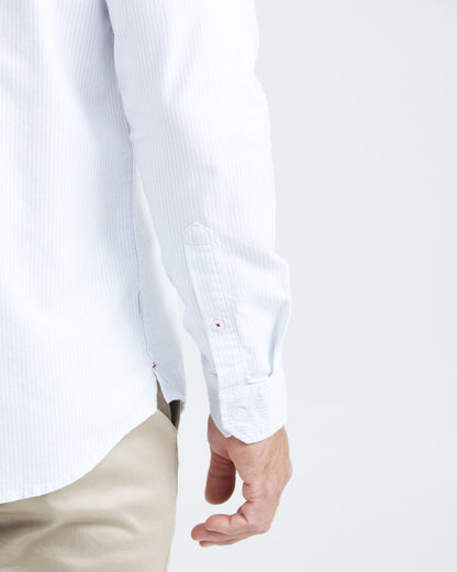 CLASSIC FIT COTTON SHIRT MIL STRIPES IN WHITE