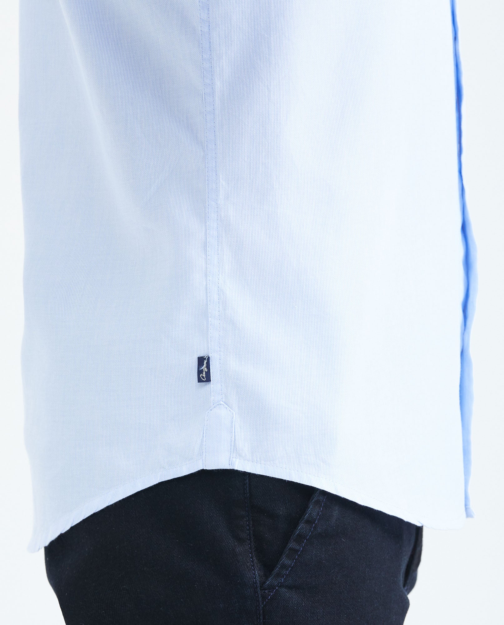 Slim Fit Long Sleeve Cotton Shirt with Stripe Effect for Men - Blue 619F025 - 5