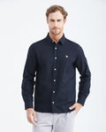 Slim Fit Long Sleeve Oxford Cotton Shirt for Men - Black 619F027 - 1