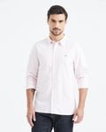 Slim Fit Long Sleeve Oxford Cotton Shirt for Men - Pink 619F027 - 1