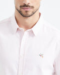 Slim Fit Long Sleeve Oxford Cotton Shirt for Men - Pink 619F027 - 3