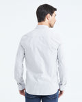 Men's Slim Fit Long Sleeve Striped Shirt Red Collar Side Details in Cotton-Polyester Blend 619F031 - 4