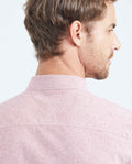 Men's Slim Fit Long Sleeve Striped Shirt Red Collar Side Details in Cotton-Polyester Blend 619F031 - 5