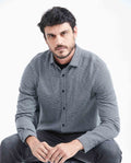 Men's Short Sleeve Classic Fit Shirt with Mini Print - Black 619F038 - 2