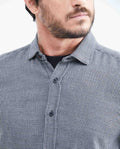 Men's Short Sleeve Classic Fit Shirt with Mini Print - Black 619F038 - 3