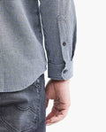 Men's Short Sleeve Classic Fit Shirt with Mini Print - Black 619F038 - 6
