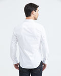 Slim Fit Long Sleeve Cotton Shirt for Men - White 619F040 - 4