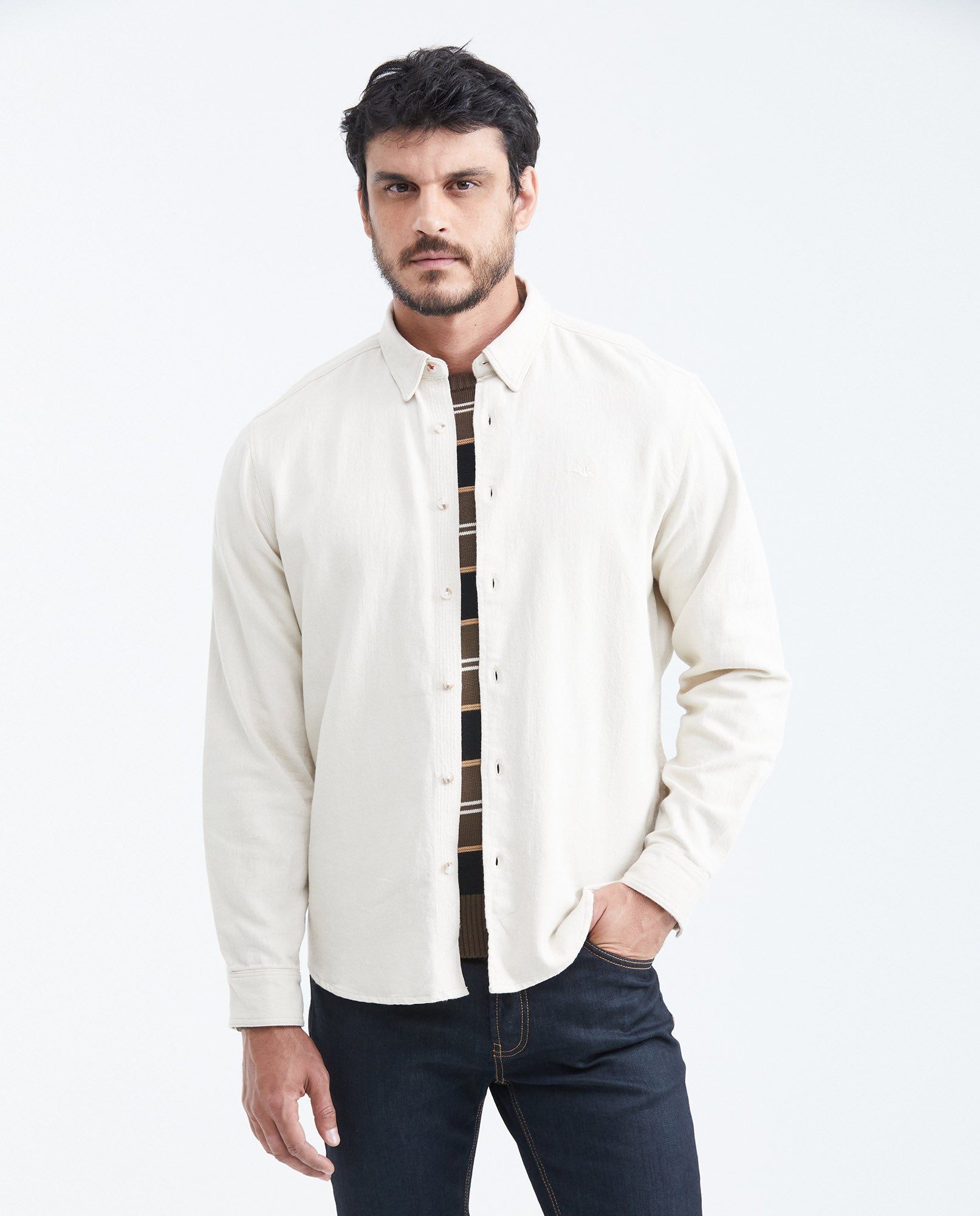 Classic Fit Long Sleeve Shirt xxxx for Men - Raw 619F047 - 1