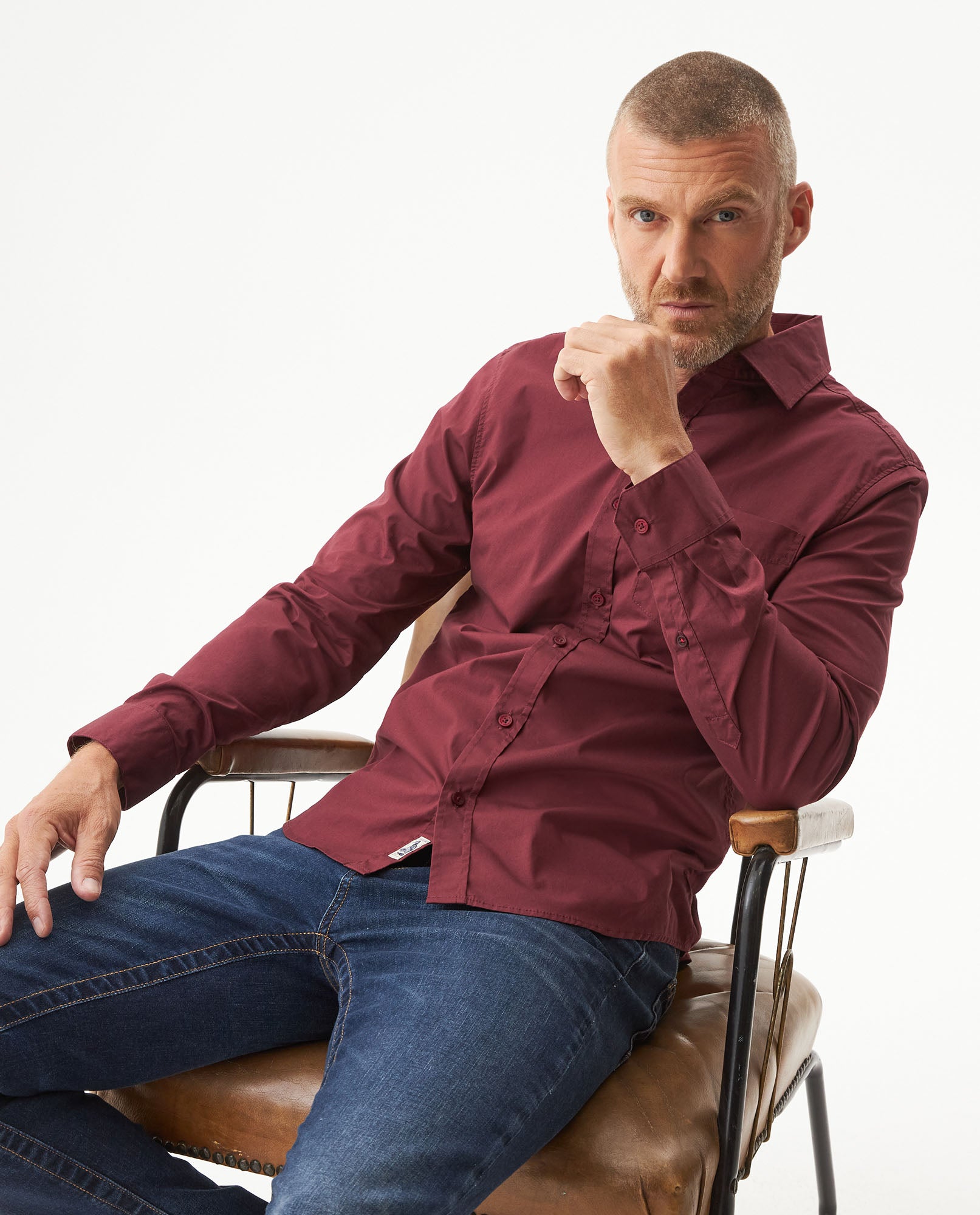 Camisa Manga Larga para Hombre - Red 63_619G000_ROJ191725_4