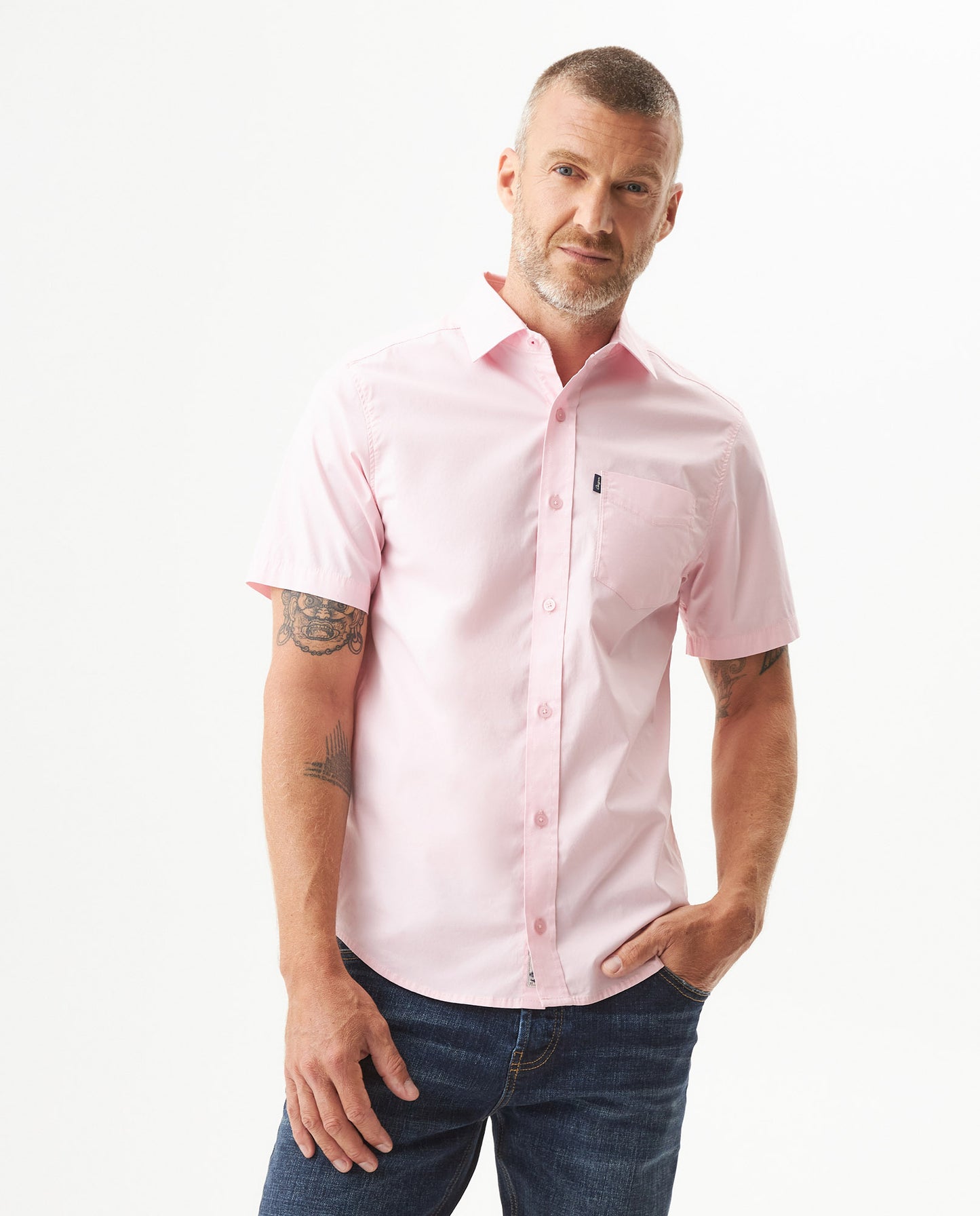 Men's Short Sleeve Shirt - Pink - 2