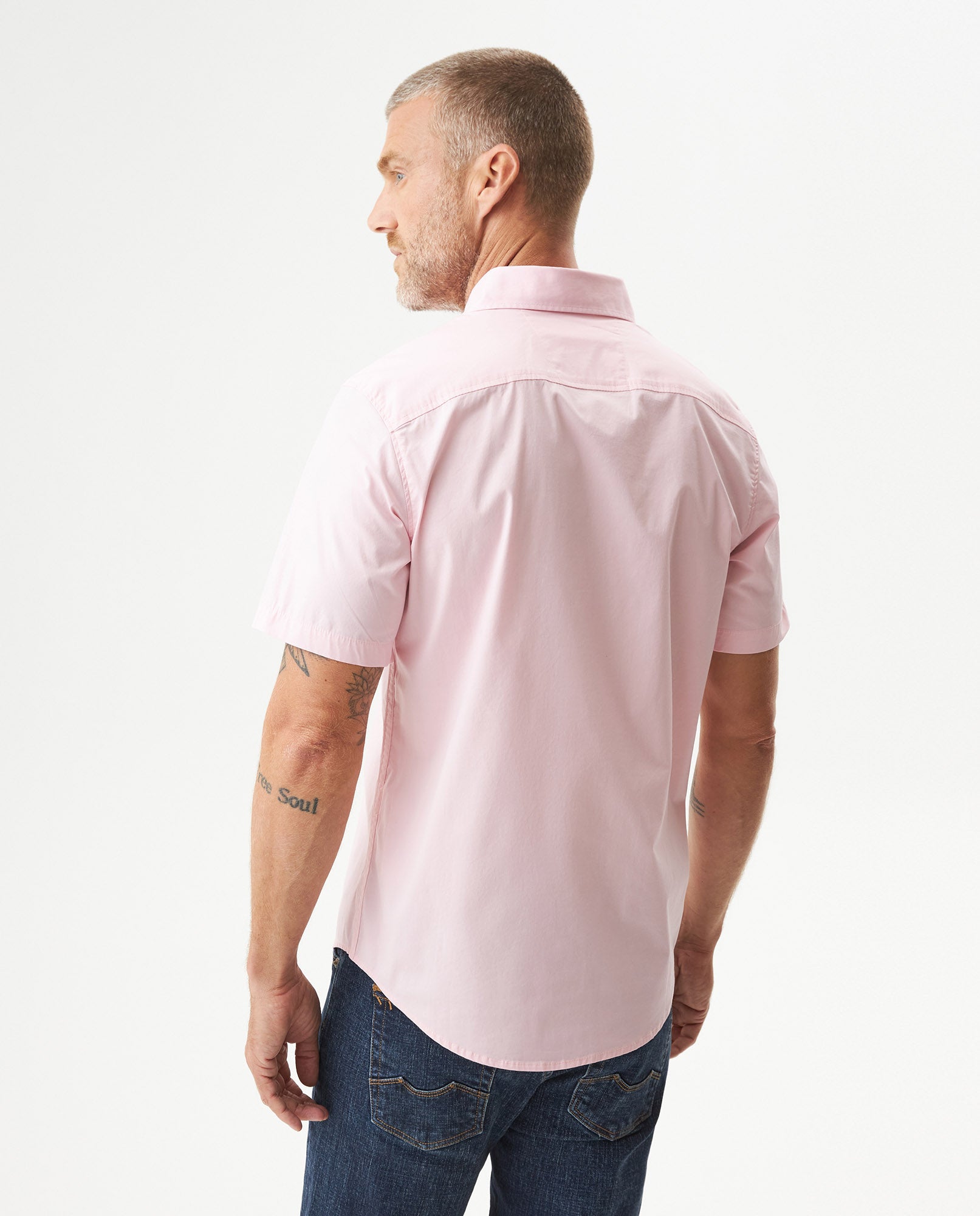 Men's Short Sleeve Shirt - Pink - 5