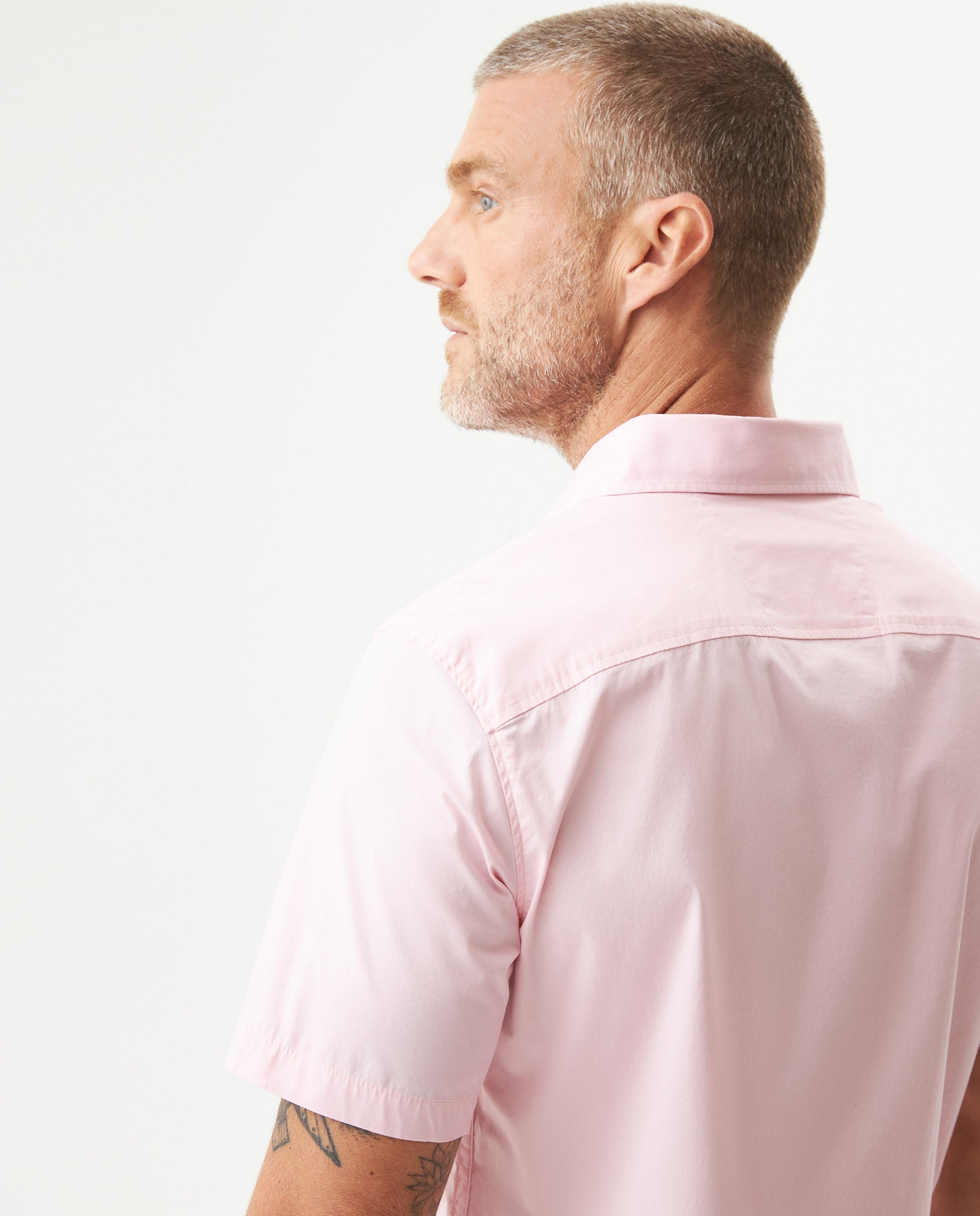 Men's Short Sleeve Shirt - Pink - 6