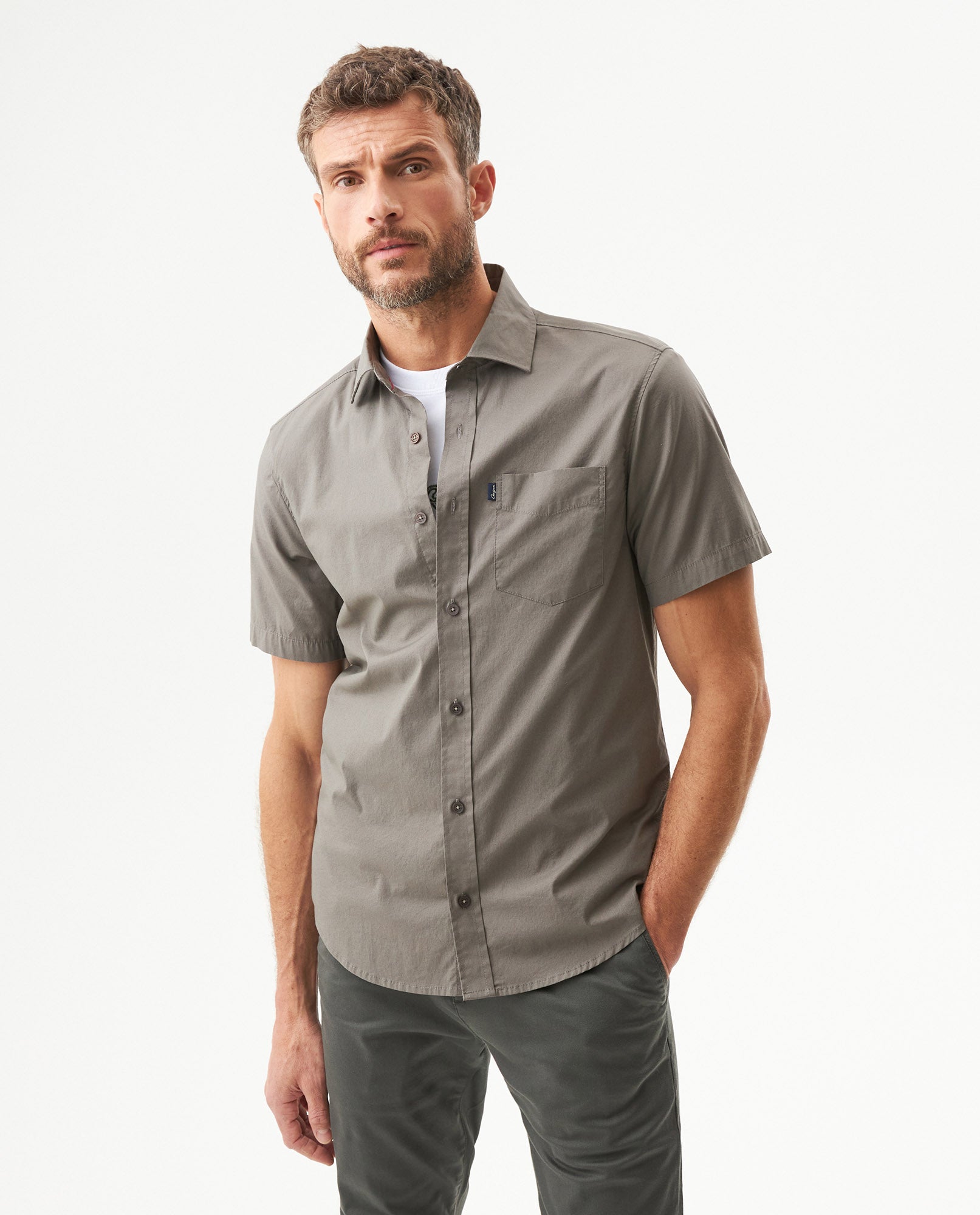 Men's Short Sleeve Shirt - Green - 2