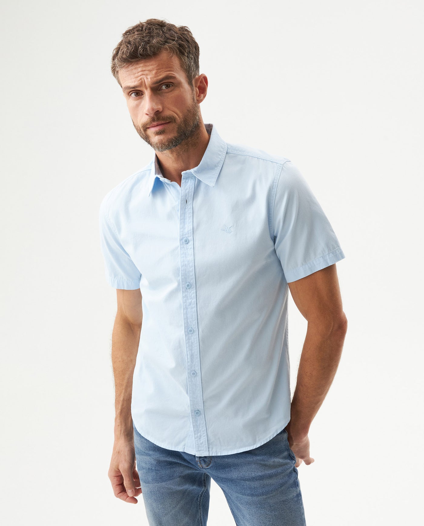 Camisa Manga Corta para Hombre - Blue 63_619G002_AZU134308_0