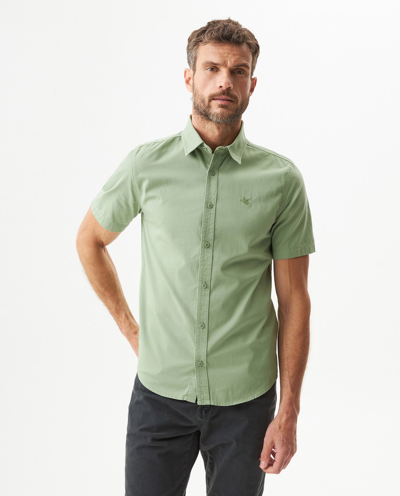 Camisa Manga Corta para Hombre - Green 63_619G002_VER160220_0
