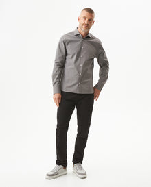 Men's Long Sleeve Dobby Shirt - Gray - 2