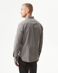 Men's Long Sleeve Slim Fit Mini-Print Dobby Shirt in Cotton-CoolMax Blend, Sailor - 5