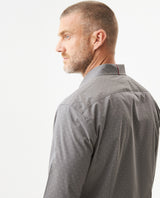 Men's Long Sleeve Slim Fit Mini-Print Dobby Shirt in Cotton-CoolMax Blend, Sailor - 6