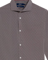 Men's Long Sleeve Slim Fit Mini-Print Dobby Shirt in Cotton-CoolMax Blend, Sailor - 7