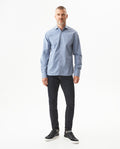 Men's Long Sleeve Dobby Shirt - Blue 619G004 - 3
