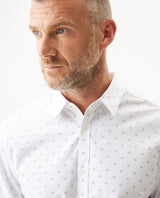 Men's Long Sleeve Mini Print Shirt - White 619G005 - 4