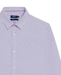 Men's Long Sleeve Mini Print Shirt - Purple 619G005 - 7