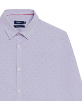 Men's Long Sleeve Mini Print Shirt - Purple 619G005 - 7