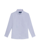Men's Long Sleeve Slim Fit Yarn-dyed Checkered Fabric Shirt in Cotton-CoolMax Blend, Tidewater - 1