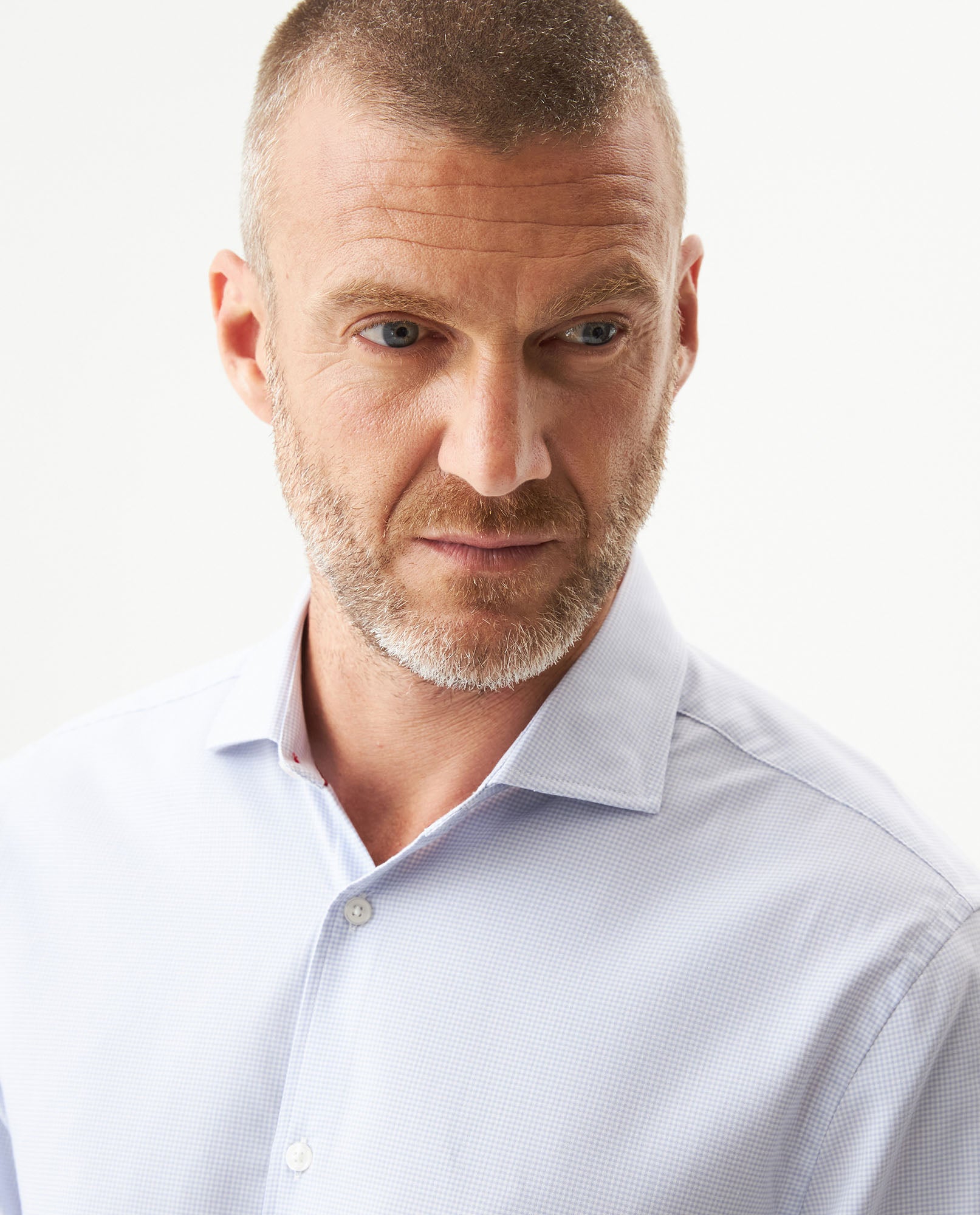 Men's Long Sleeve Plaid Shirt - Blue - 4