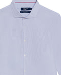 Men's Long Sleeve Slim Fit Yarn-dyed Checkered Fabric Shirt in Cotton-CoolMax Blend, Tidewater - 7