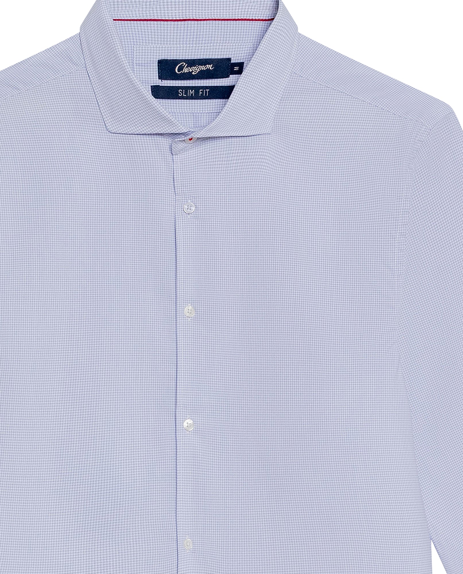 Men's Long Sleeve Slim Fit Yarn-dyed Checkered Fabric Shirt in Cotton-CoolMax Blend, Tidewater - 7