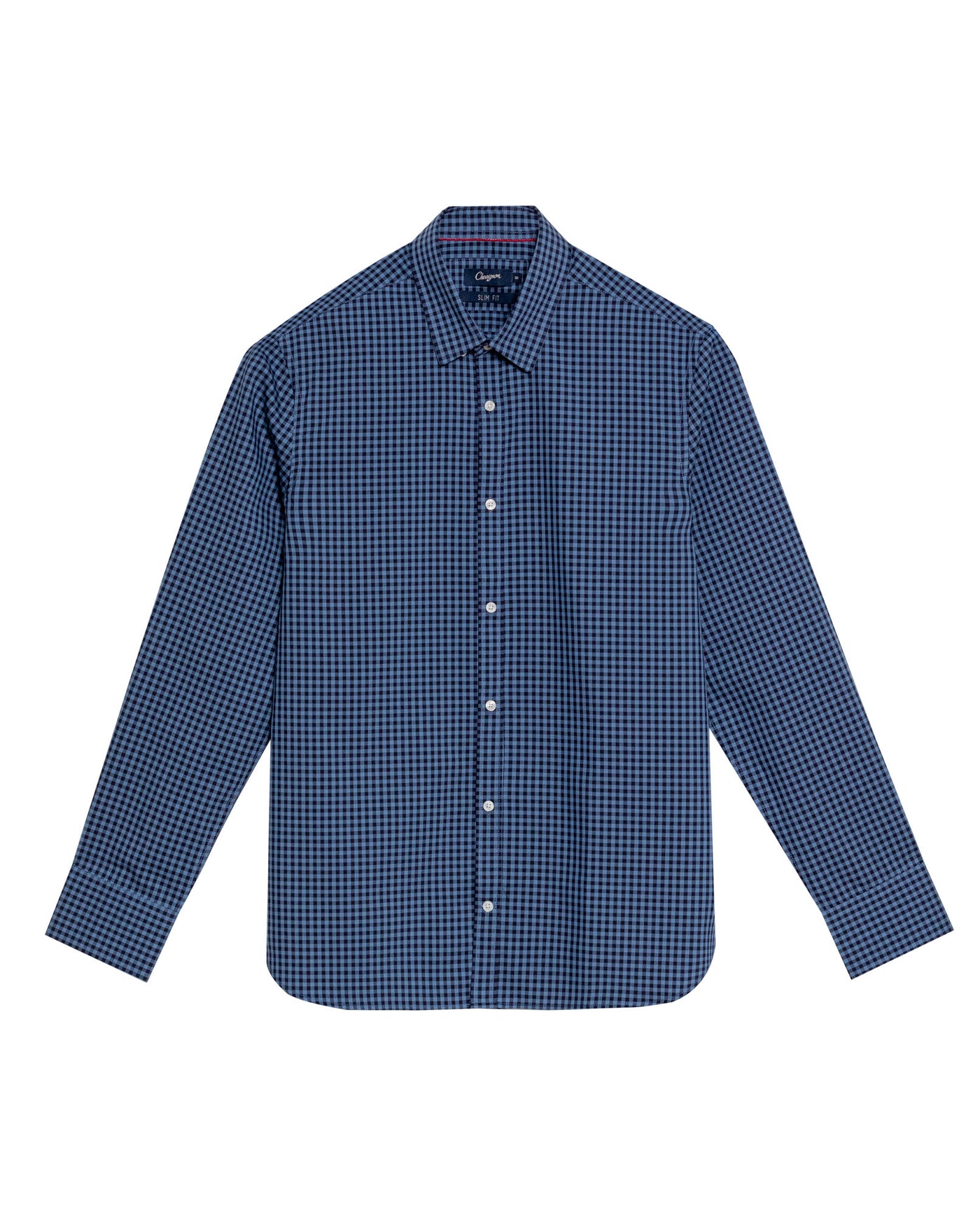 Men's Long Sleeve Slim Fit Yarn-dyed Checkered Fabric Shirt in Cotton-CoolMax Blend, Boatyard 619G007 - 2
