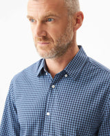 Men's Long Sleeve Slim Fit Yarn-dyed Checkered Fabric Shirt in Cotton-CoolMax Blend, Boatyard 619G007 - 4