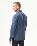 Men's Long Sleeve Slim Fit Yarn-dyed Checkered Fabric Shirt in Cotton-CoolMax Blend, Boatyard 619G007 - 5