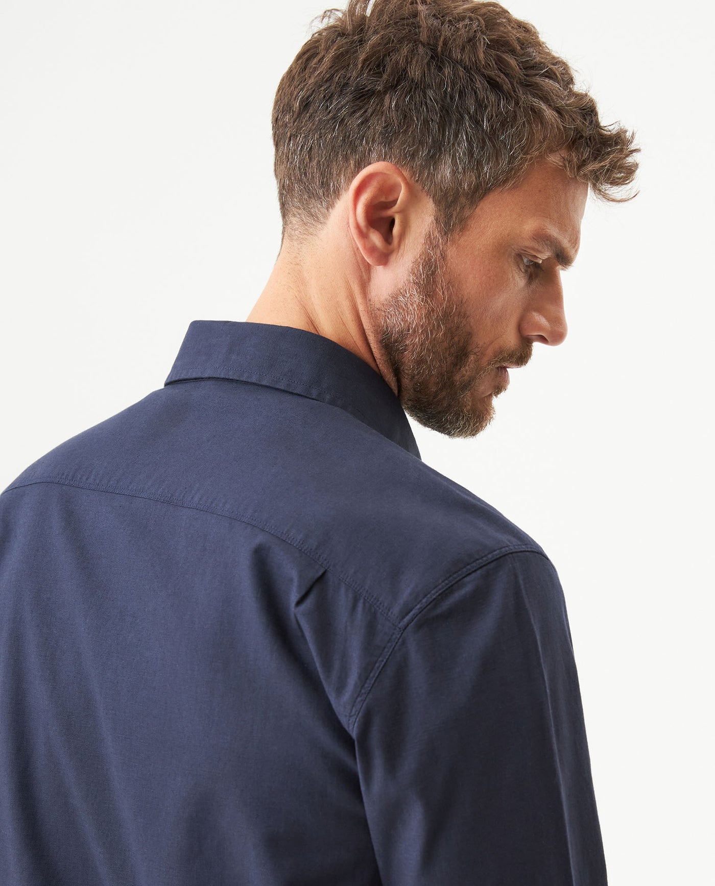 Men's Long Sleeve Flap Pockets Shirt in Cotton, Seaport 619G008 - 5