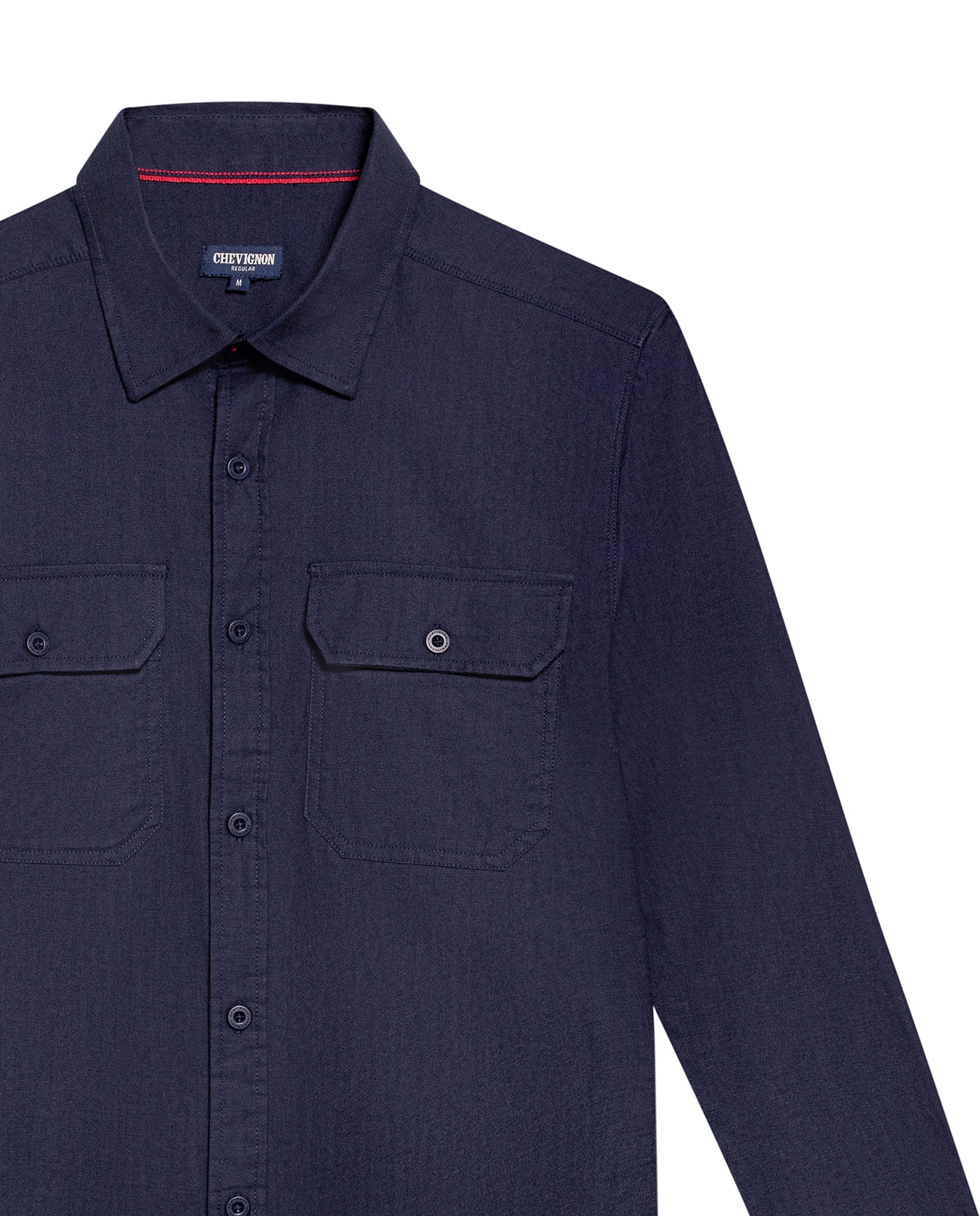 Men's Long Sleeve Flap Pockets Shirt in Cotton, Seaport 619G008 - 6