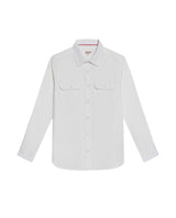 Men's Long Sleeve Flap Pockets Shirt in Cotton, Seaport 619G008 - 2
