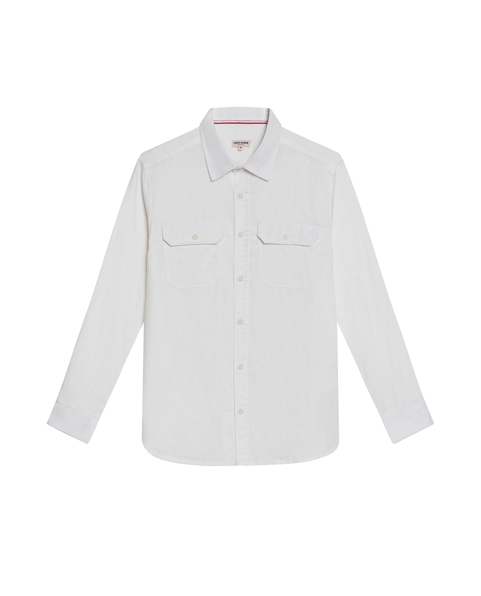 Men's Long Sleeve Flap Pockets Shirt in Cotton, Seaport 619G008 - 2