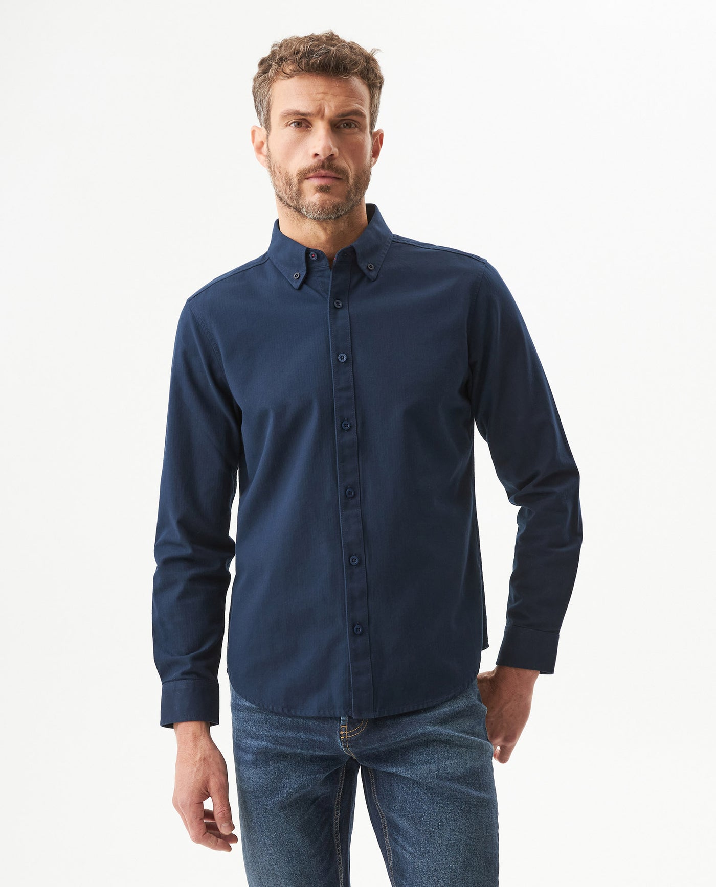 Men's Long Sleeve Shirt - Blue 619G009 - 1