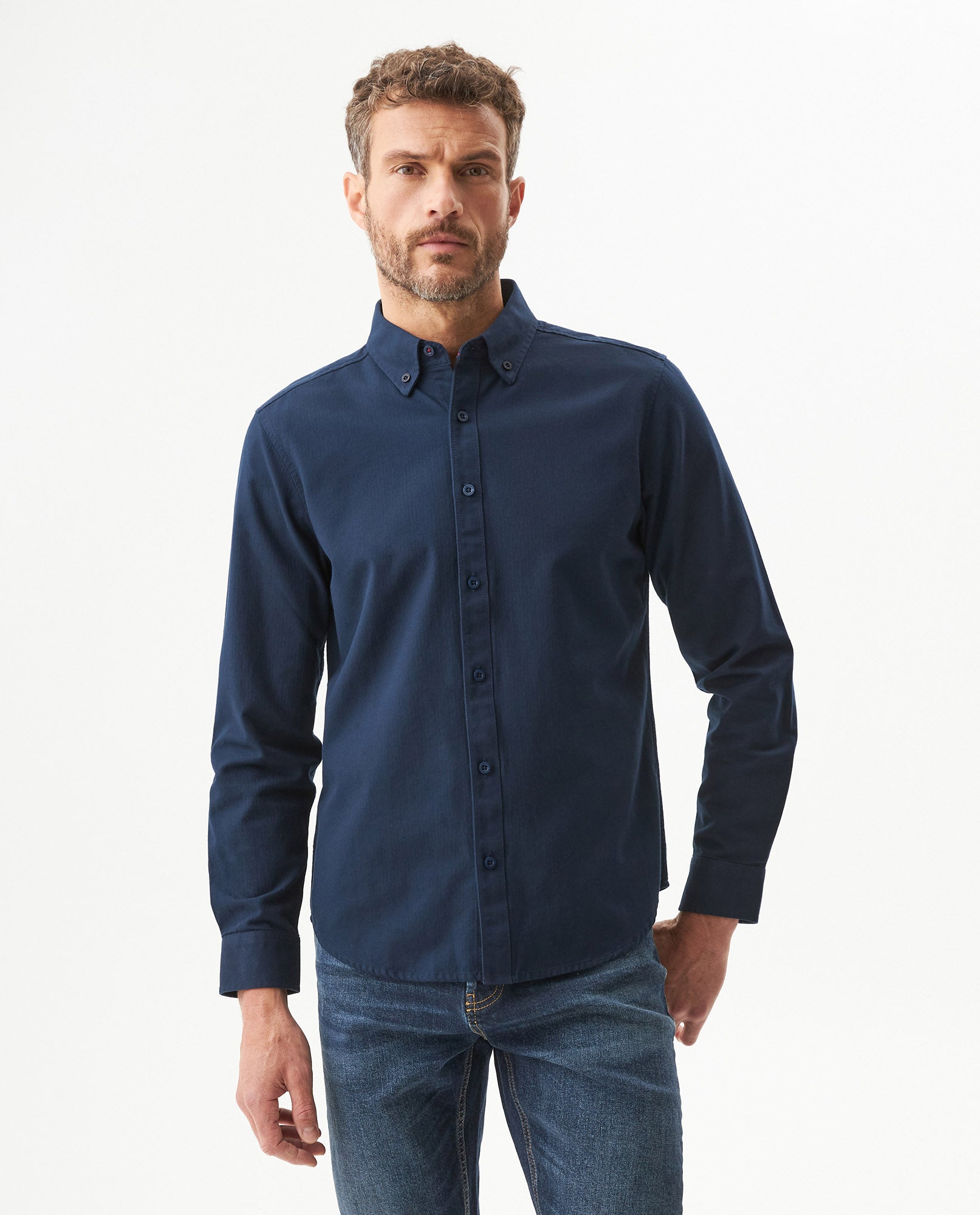Men's Long Sleeve Shirt - Blue 619G009 - 1
