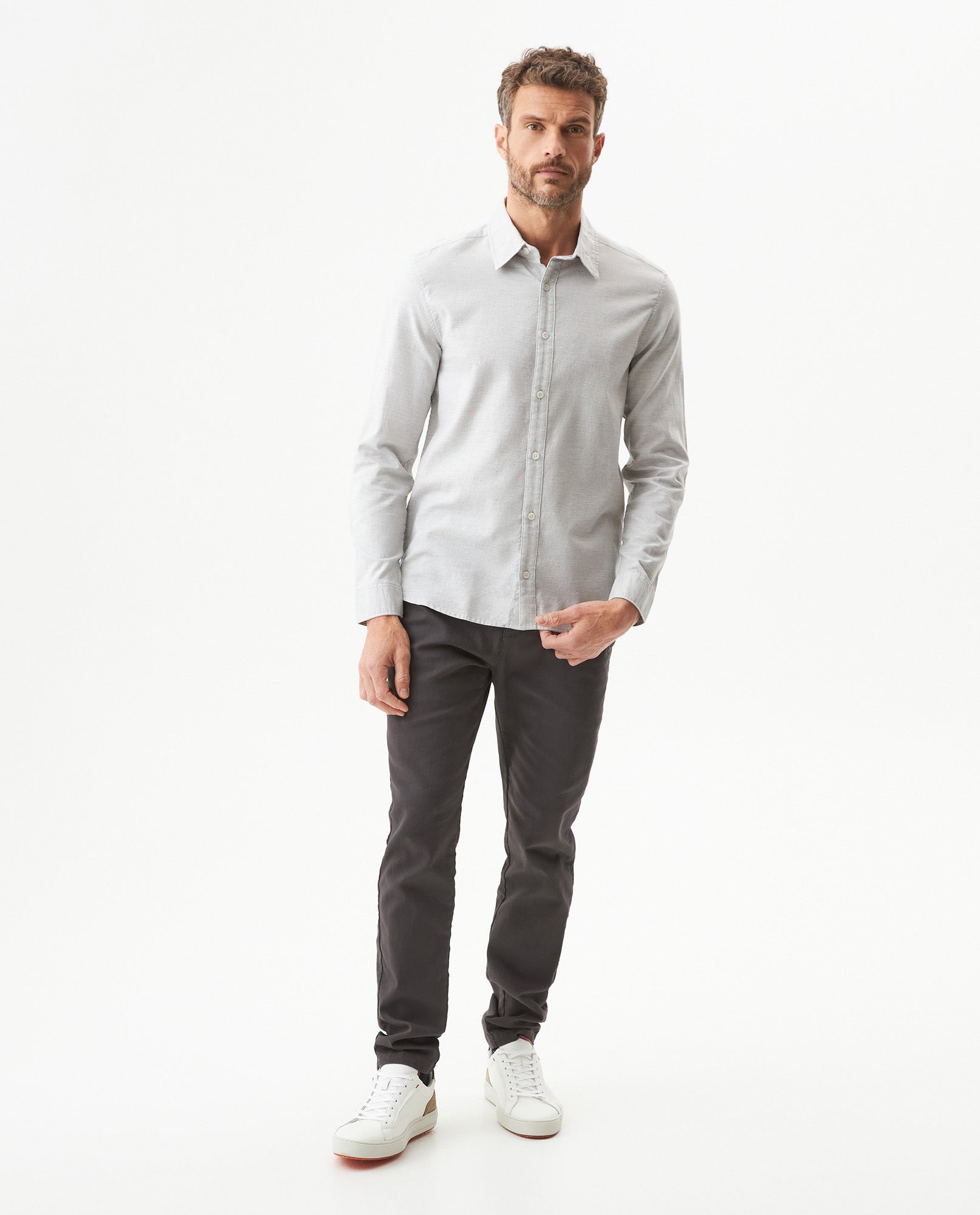 Men's Long Sleeve Shirt - Gray 619G011 - 3