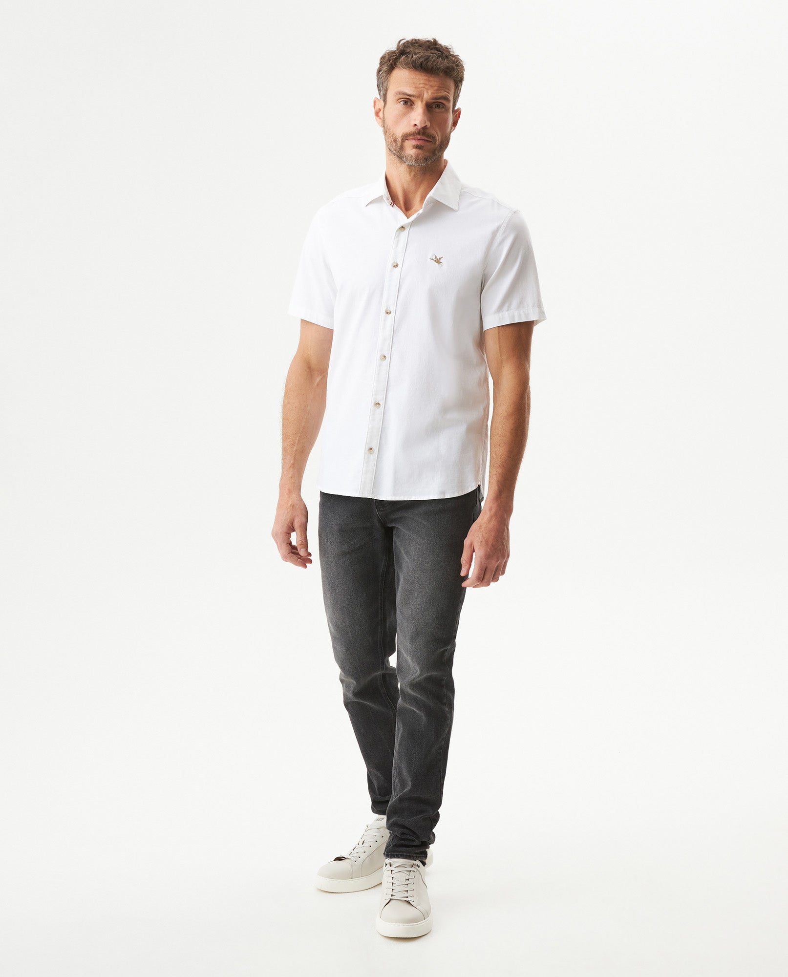 Men's Short Sleeve Shirt - White 619G013 - 3