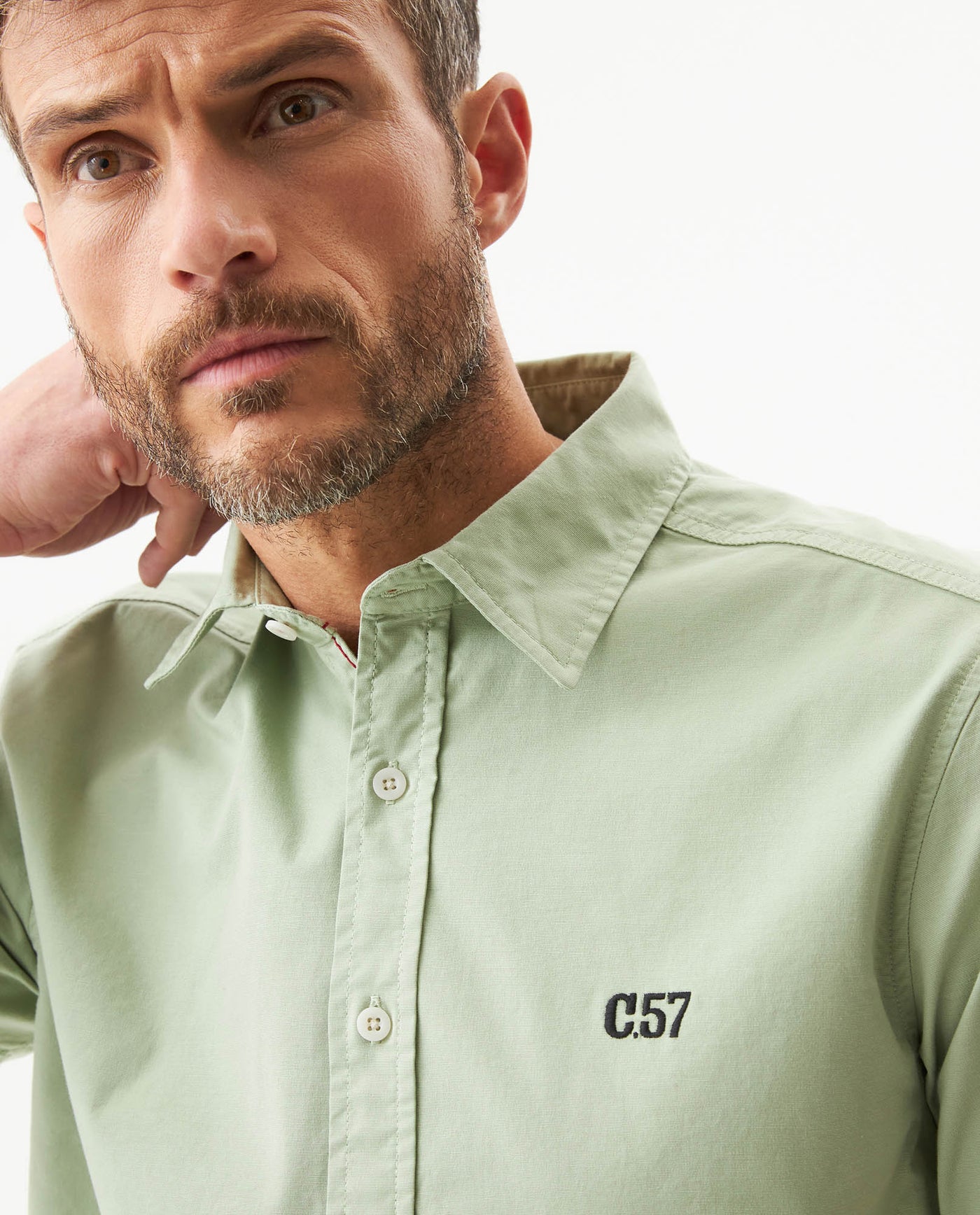 Men's Short Sleeve Shirt - Green 619G014 - 4