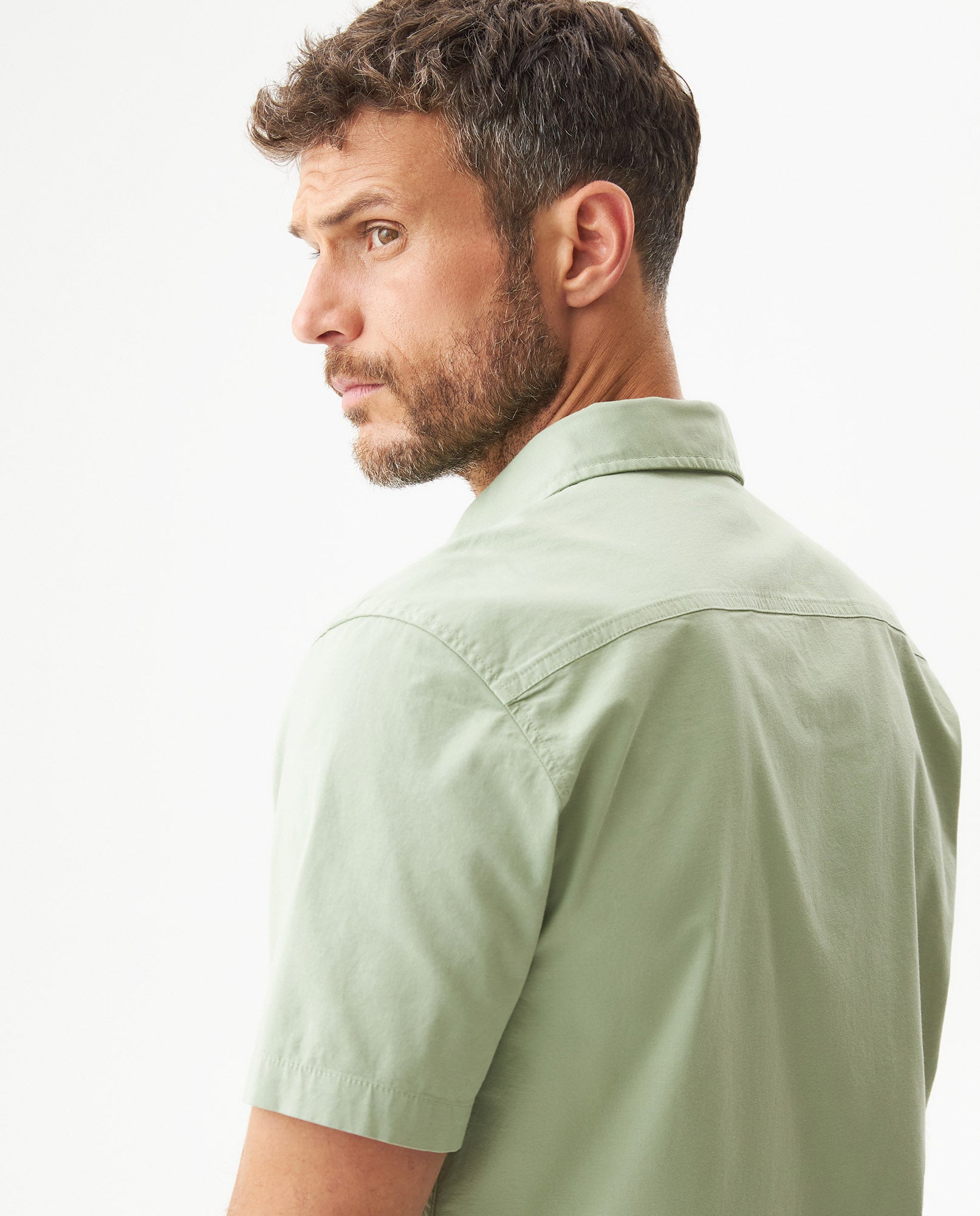 Men's Short Sleeve Shirt - Green 619G014 - 6