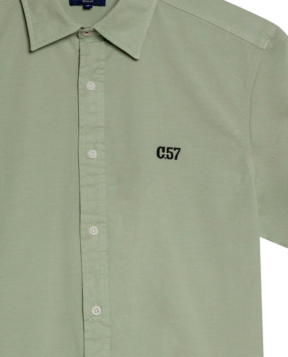 Men's Short Sleeve Shirt - Green - 7