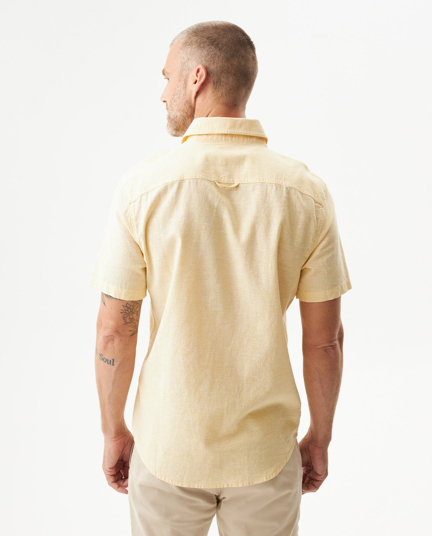 Men's Short Sleeve Shirt - Yellow - 5