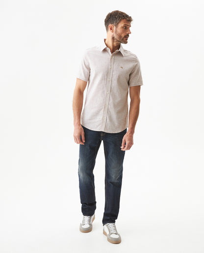Men's Short Sleeve Shirt - Beige - 3