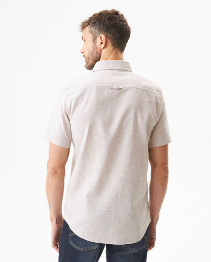 Men's Short Sleeve Shirt - Beige - 5