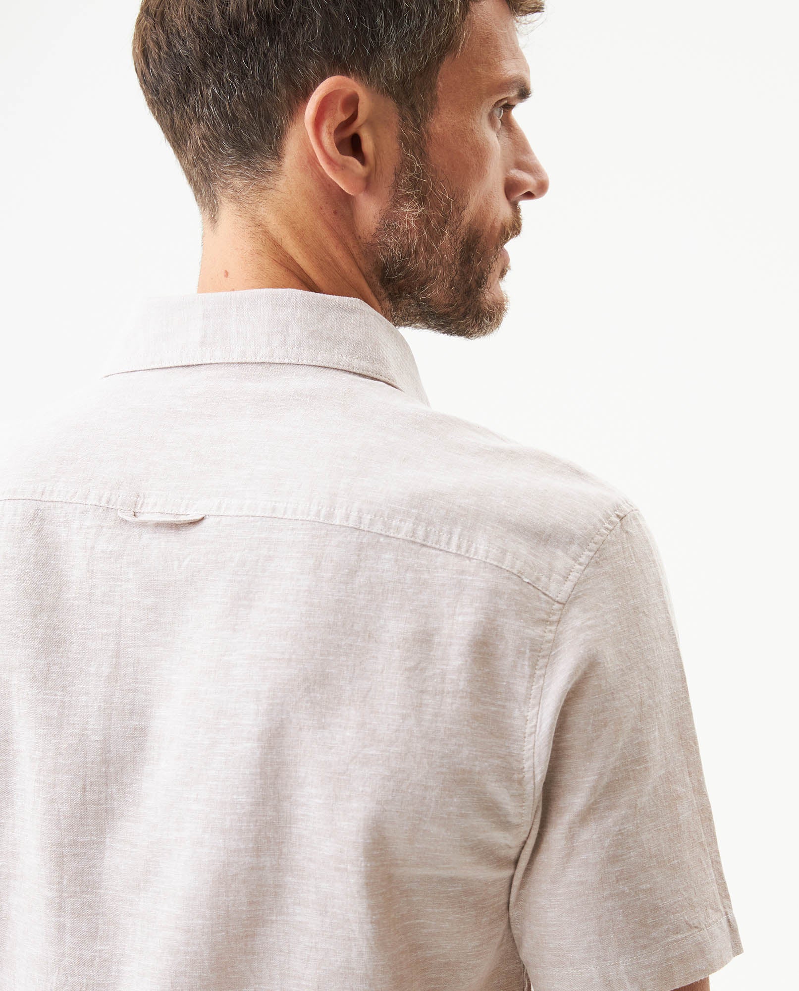 Men's Short Sleeve Shirt - Beige 619G017 - 6